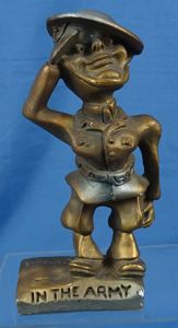 WWII Home Front 'In the Army' Comical Statue