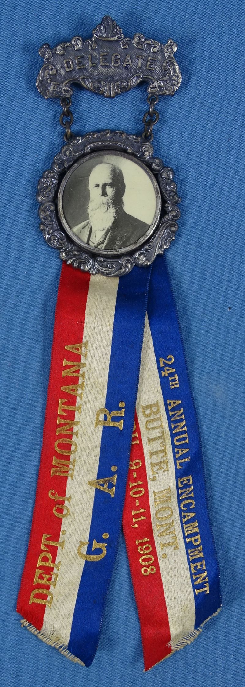 1908 GAR Department of Montana Annual Encampment Delegate Badge