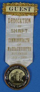 1909 Massachusetts Dedication of Shaft Guest Ribbon
