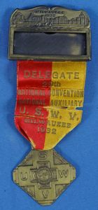 1932 Spanish War Veterans National Convention Delegate Badge