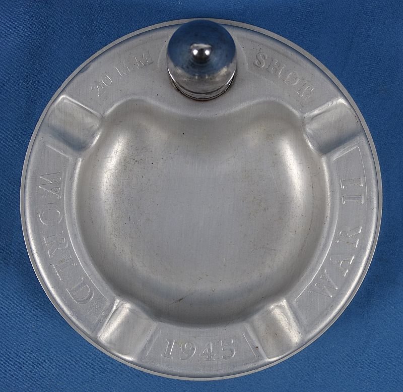 WWII Trench Art Ashtray with 20 MM Shot Round — image 2