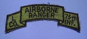 Theater Made 75th Infantry Co L Airborne Ranger Subdued Scroll