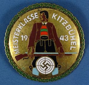 Large 1943 DSVB Meisterklasse Kitzbuhel State Shooting Association Award Badge