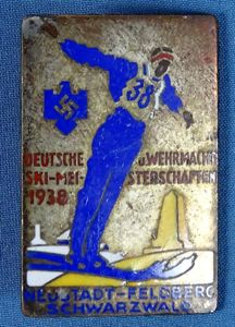 1938 Deutsche u. Wehrmacht Ski Meisterschaften Badge
