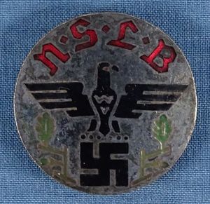 N.S.L.B. Nationalsozialistiche Lehrerbund Teachers' Association Member Buttonhole Lapel Badge