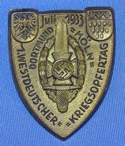 1933 NSKOV Westdeutscher Kriegsopfertag Dortmund Koln Tinnie
