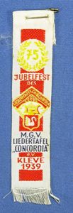 1939 Commemorative Ribbon 'M.G.V. Liedertafel Concordia'