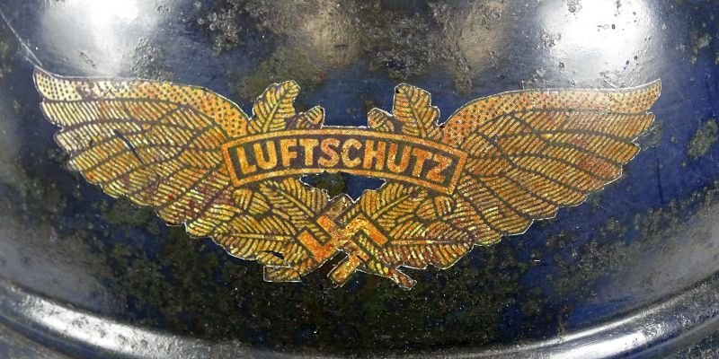 Luftschutz Air Defense Organization Beaded M38 Gladiator Helmet — image 2