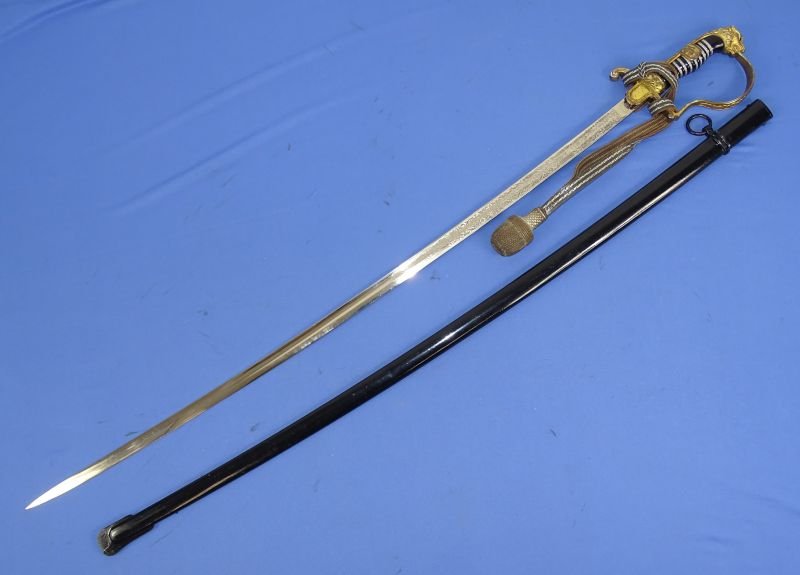 'Scharnhorst' Pattern Panther Head Officer's Sword with Triple Etched Blade and Portepee by Carl Eickhorn — image 3