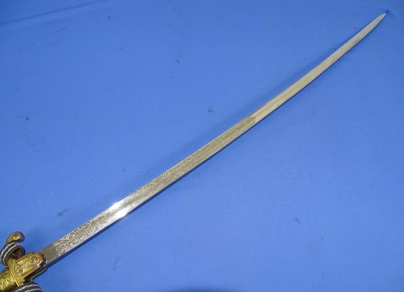 'Scharnhorst' Pattern Panther Head Officer's Sword with Triple Etched Blade and Portepee by Carl Eickhorn — image 4