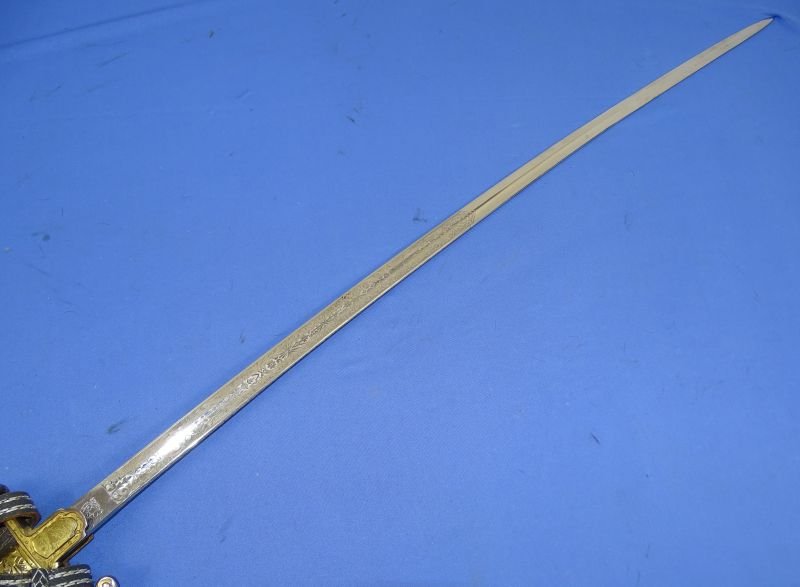 'Scharnhorst' Pattern Panther Head Officer's Sword with Triple Etched Blade and Portepee by Carl Eickhorn — image 5