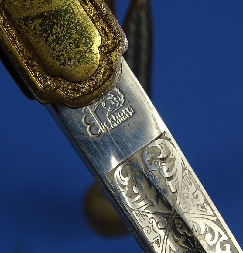 'Scharnhorst' Pattern Panther Head Officer's Sword with Triple Etched Blade and Portepee by Carl Eickhorn — image 6