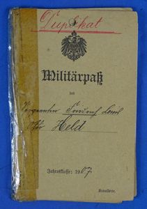 WWI Period Imperial German Militarpass