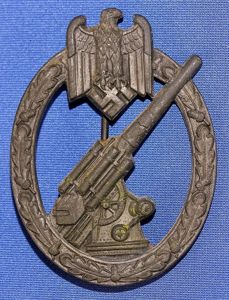 German Army Flak Artillery Badge by C.E. Junker