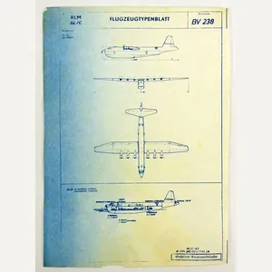 WWII Secret German Design Sheet of the Blohm & Voss …
