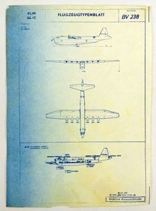 WWII Secret German Design Sheet of the Blohm & Voss …