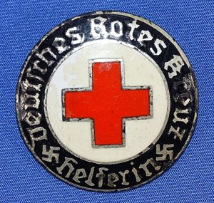 Third Reich Red Cross Helferin Enamel Badge