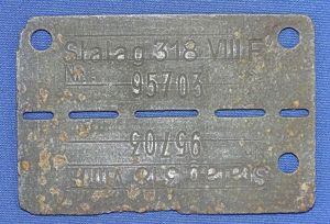 WWII German POW Identification Tag: 'Stalag VIII F Nr. 95703'