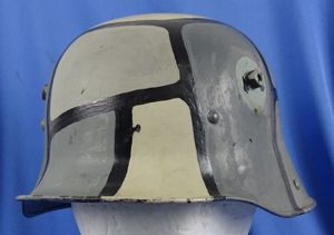 Camouflage M16 Combat Helmet / US Vet Decorated