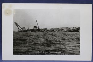 German Battle Cruiser Derfflinger Sinking 1919 Postcard