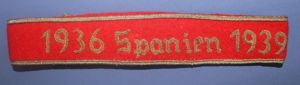 WWII German 1936 1939 Bullion Spanien Cuff Tittle