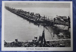 WWII German Pontoon Crossing Over the Loire Postcard