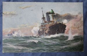 WWI German U-Boat Postcard U-BOOT-SPENDE 1917