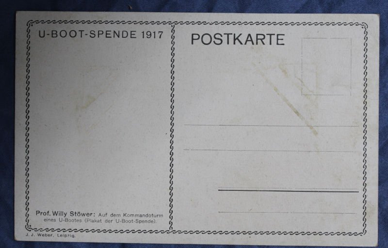 WWI German U-Boat Postcard U-BOOT- SPENDE- 1917 — image 2