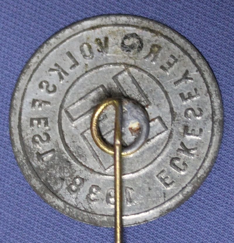 Eckeseyer Volksfest 1938 Stick Pin / Tinnie — image 2