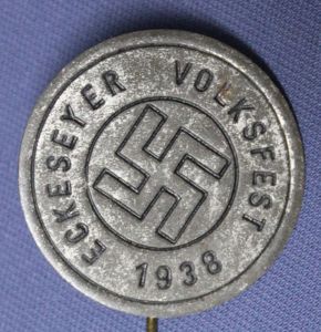 Eckeseyer Volksfest 1938 Stick Pin / Tinnie