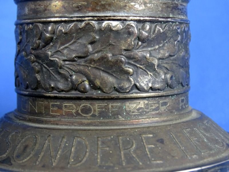 Uncleaned 1942 Luftwaffe Ehrenpokal Honor Goblet to Unteroffizier Rudolf Schafer — image 4