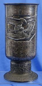 Uncleaned 1942 Luftwaffe Ehrenpokal Honor Goblet to Unteroffizier Rudolf Schafer