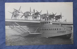 Pre WWII German Dornier DO-X Seaplane Postcard