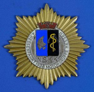 1938 NSKK Motorgruppe Hessen Road Rally Plaque