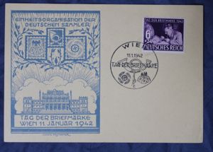 WWII German Postcard Tag Der Briefmarke 1942