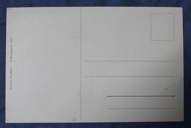 WWI German U Boat Postcard Deutsches U-Boot im Mittelmeer 10 Minuten Zeit! — image 2