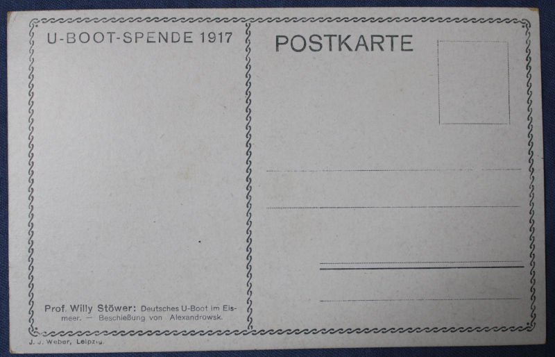 WWI German U-Boat Postcard Firing Deck Gun 1917 — image 2