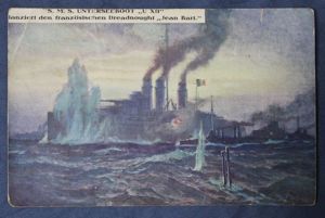 WWI German U Boat Postcard S.M.S. Unterseeboot U XII Firing …