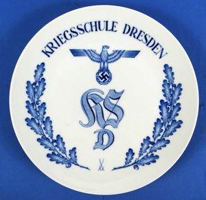 Kriegsschule Dresden Large Porcelain Plate by Meissen