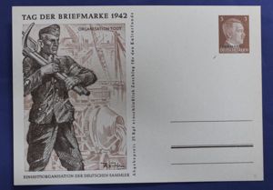 WWII German Postcard Tag Der Briefmarke 1942 Organization Todt