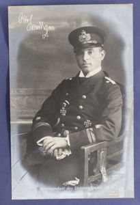 WWI German Postcard U Boat U-9 Captain Weddigen