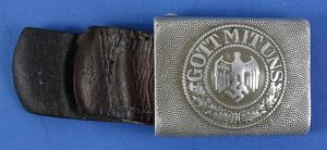 German Army EM/NCO Buckle with Leather Tab