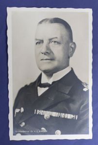 WWII German Kriegsmarine Grand Admiral Raeder Postcard