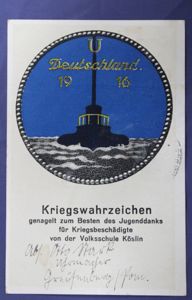 WWI U Boat Deutschland 1916 Postcard
