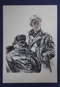 WWII German U Boat Kommandant Brucke Postcard