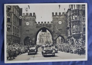 1942 German Postcard Hitler & Mussolini in Staff Car Mailed …