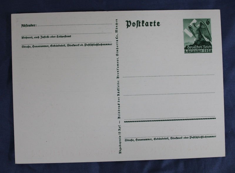 WWII German Wir Danken Unserm Fuhrer Postcard — image 2