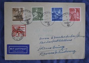 1943 German Envelope Mailed From Occupied Jersey Channel Islands