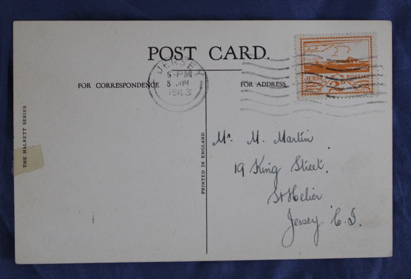 1943 English Postcard Mailed From German Occupied St Brelades Bay Jersey — image 2