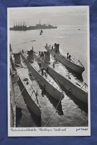 WWII German 4 U-Boats Postcard